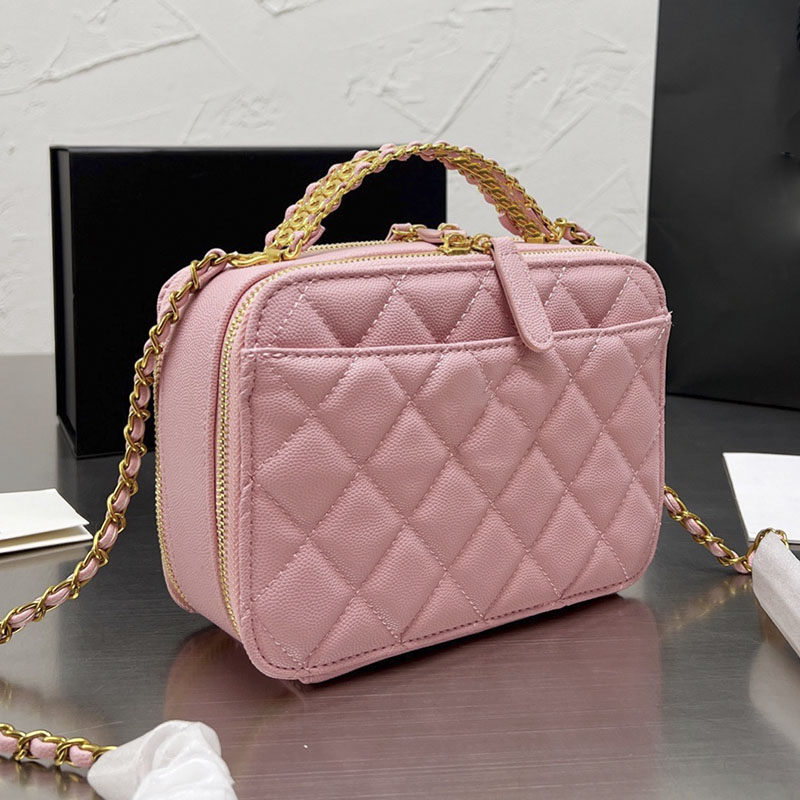 20*13CM Mini Zipper Designer Cosmetic Bags Solid Color Caviar Crossbody Bags Classic Handbags Gold-Tone Metal Chains Diamond Quilting Luxury Shoulder Bag For Womens, Black
20*13CM Mini Zipper Designer Cosmetic Bags Solid Color Caviar Crossbody Bags Classic Handbags Gold-Tone Metal Chains Diamond Quilting Luxury Shoulder Bag For Womens, Black