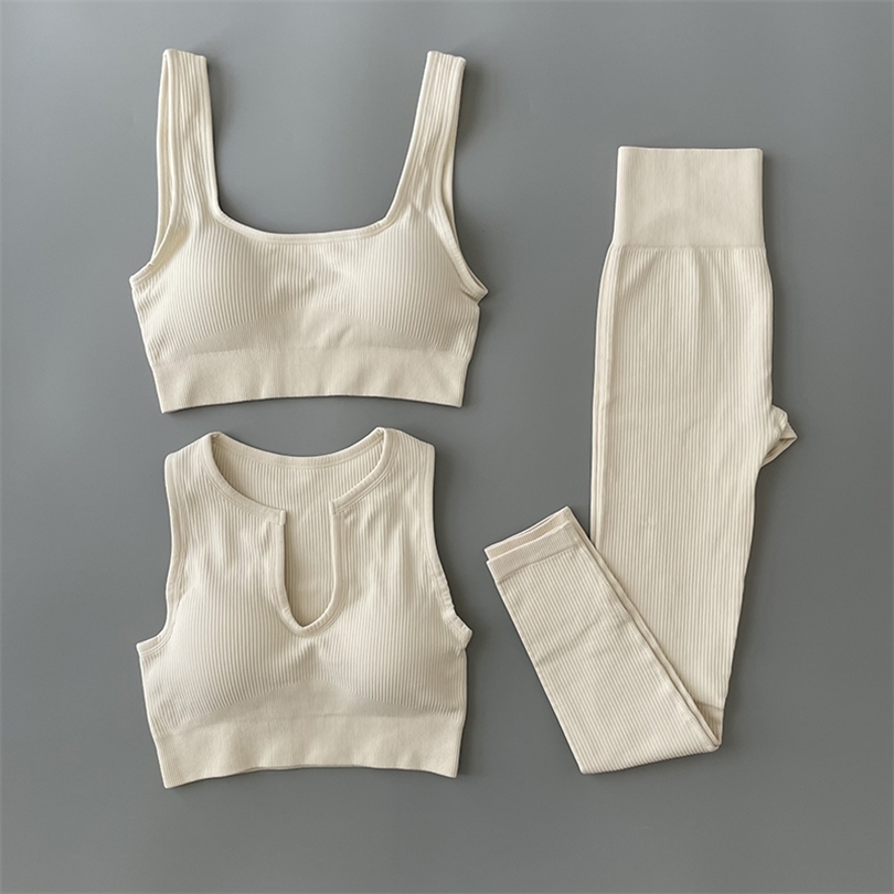 2/3Pcs Seamless Yoga Clothing Set Workout Sportswear Gym Clothing High Waist Leggings Crop Top Knitted Sports Outfit For Woman 220510, Cream 2pcs set a
2/3Pcs Seamless Yoga Clothing Set Workout Sportswear Gym Clothing High Waist Leggings Crop Top Knitted Sports Outfit For Woman 220510, Cream 2pcs set a