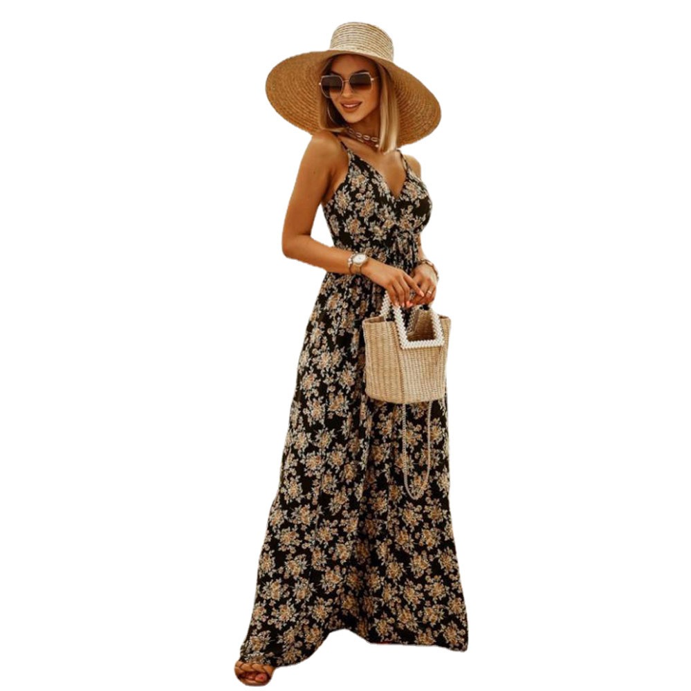 Women' v-neck sleeveless suspender print Midi Dress Strappy Cross Front Smocked Back, Blue
Women' v-neck sleeveless suspender print Midi Dress Strappy Cross Front Smocked Back, Blue