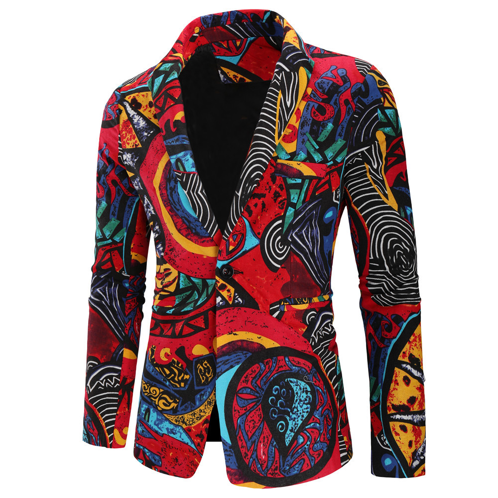 Mens Suits Casual Buckle Retro Printing Jacket Single Breasted Suit Jacket Autumn Winter Fashion Coats, As pic
Mens Suits Casual Buckle Retro Printing Jacket Single Breasted Suit Jacket Autumn Winter Fashion Coats, As pic