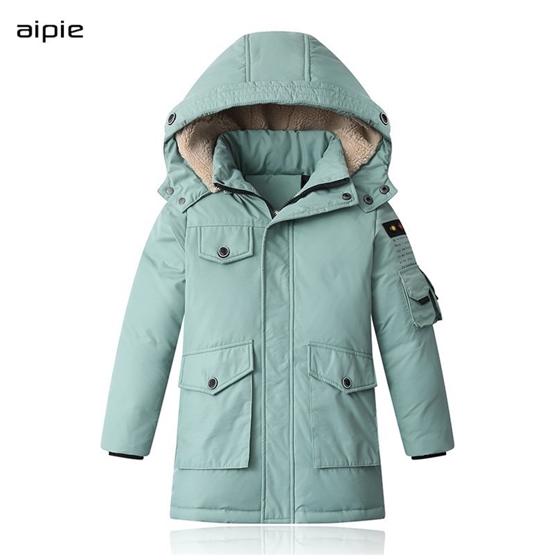 Winter Children's Down jacket Boys Outerwear mid-length thickened Kids Clothing For 5-14 Year LJ201203