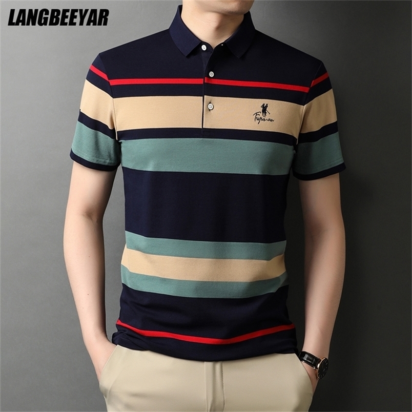 Top Grade Summer Brand Striped Embroidery Mens Designer Polo Shirts With Short Sleeve Casual Tops Fashions Men Clothing 220402, Wu lan
Top Grade Summer Brand Striped Embroidery Mens Designer Polo Shirts With Short Sleeve Casual Tops Fashions Men Clothing 220402, Wu lan