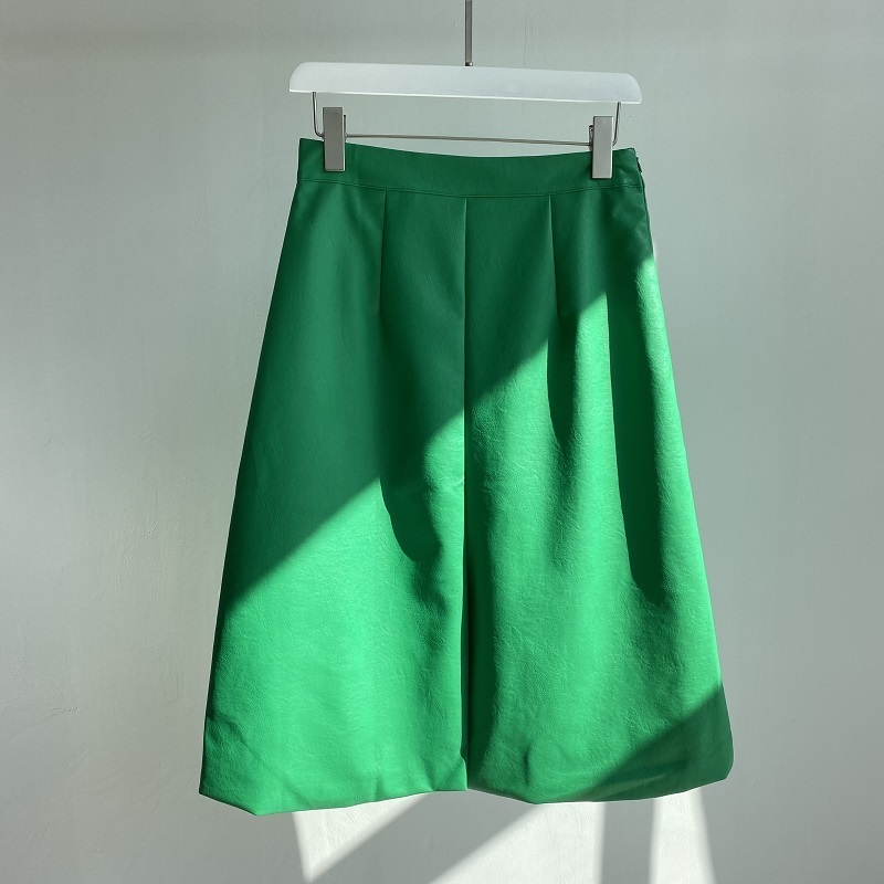 Toppies Women's PU Leather Skirt Solid High Waist A-line Skirts Casual Fashion Elegant faldas saia 220322