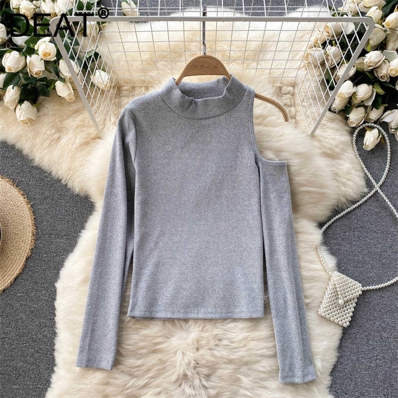 DEAT Women Hollow Out T-shirt Solid Color Round Neck Long Sleeve Fashion Temperament Spring Autumn 11D2007 210709, Light gray
DEAT Women Hollow Out T-shirt Solid Color Round Neck Long Sleeve Fashion Temperament Spring Autumn 11D2007 210709, Light gray