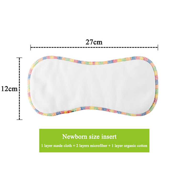 10Pcs NB Bamboo Cotton Cloth Insert Reusable Washable Breathable Baby Nappy Liner for born Diaper Cover fit 3-6kg 220512