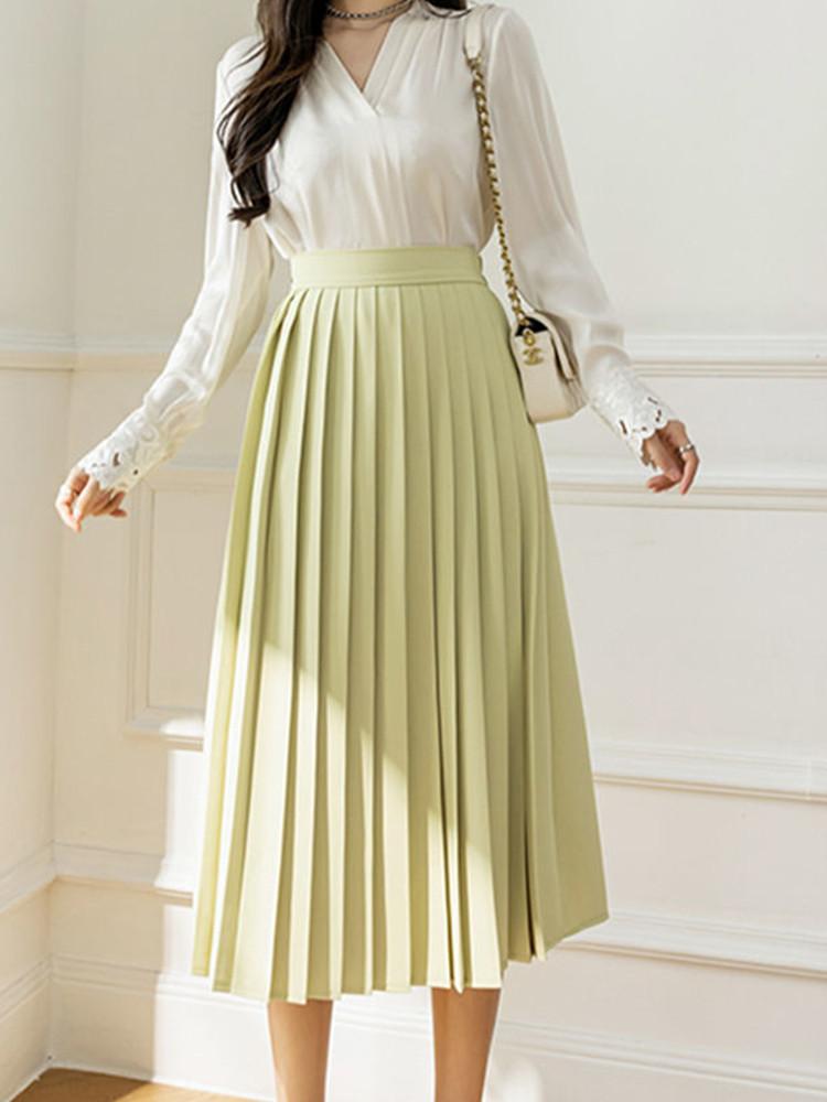 Skirts Mid Length Pleated Skirt Women 2022 Spring Summer Korean Fashion Style Slim High Waisted Midi Elegant Faldas MujerSkirts, Black
Skirts Mid Length Pleated Skirt Women 2022 Spring Summer Korean Fashion Style Slim High Waisted Midi Elegant Faldas MujerSkirts, Black