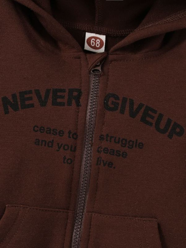 Baby Slogan Graphic Zipper Hoodie SHE