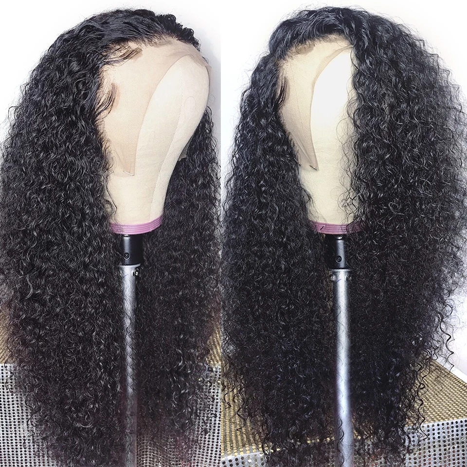 Hd transparent 360 Full Lace Wig Human Hair Pre Plucked Brazilian Deep Wave Lace Frontal Wigs For Women 13x4 Curly Ponytail 150%density