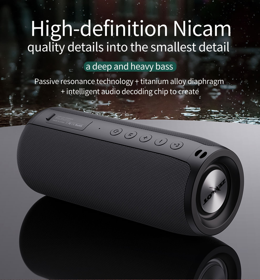 S51 Portable Speaker Bluetooth Wireless Speaker with Deep Bass and Loud Sound TWS Fabric Subwoofer Builtin Microphone for Home Ou