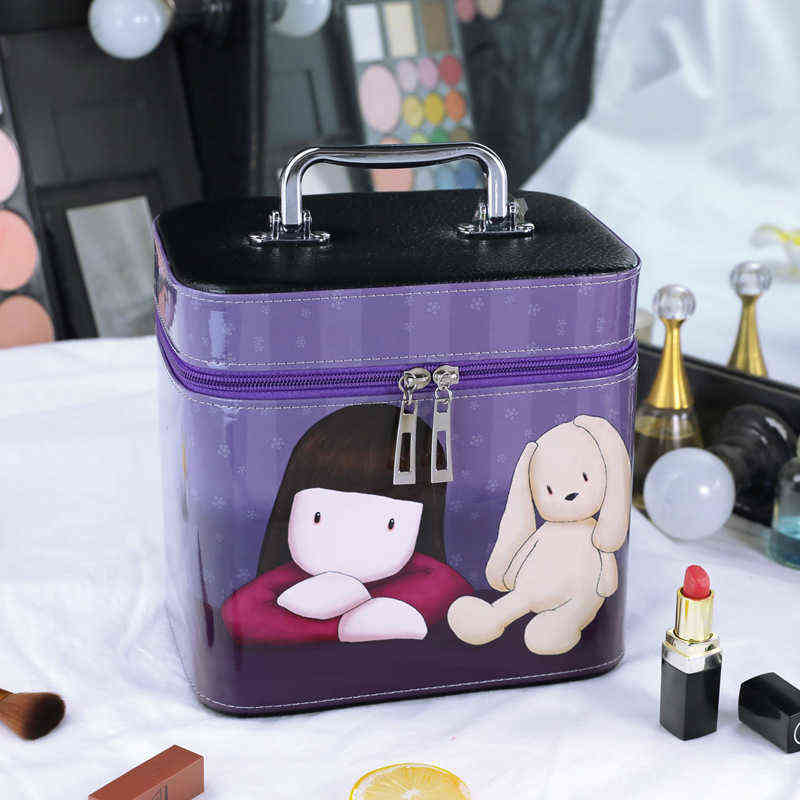 Korean creative portable cosmetic bag lovely printed storage large capacity Travel Cosmetic Case 220518