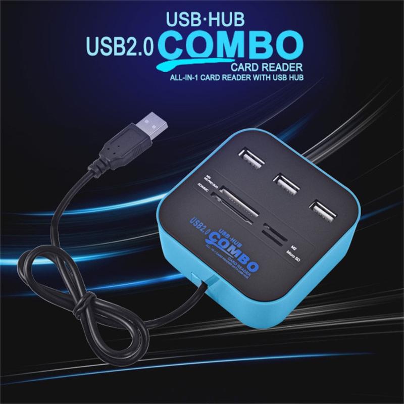 Hubs USB High Speed 2.0 Hub 3 Ports With Card Reader Mini Combo All In One Multi-function Extension AccessoriesUSB
Hubs USB High Speed 2.0 Hub 3 Ports With Card Reader Mini Combo All In One Multi-function Extension AccessoriesUSB