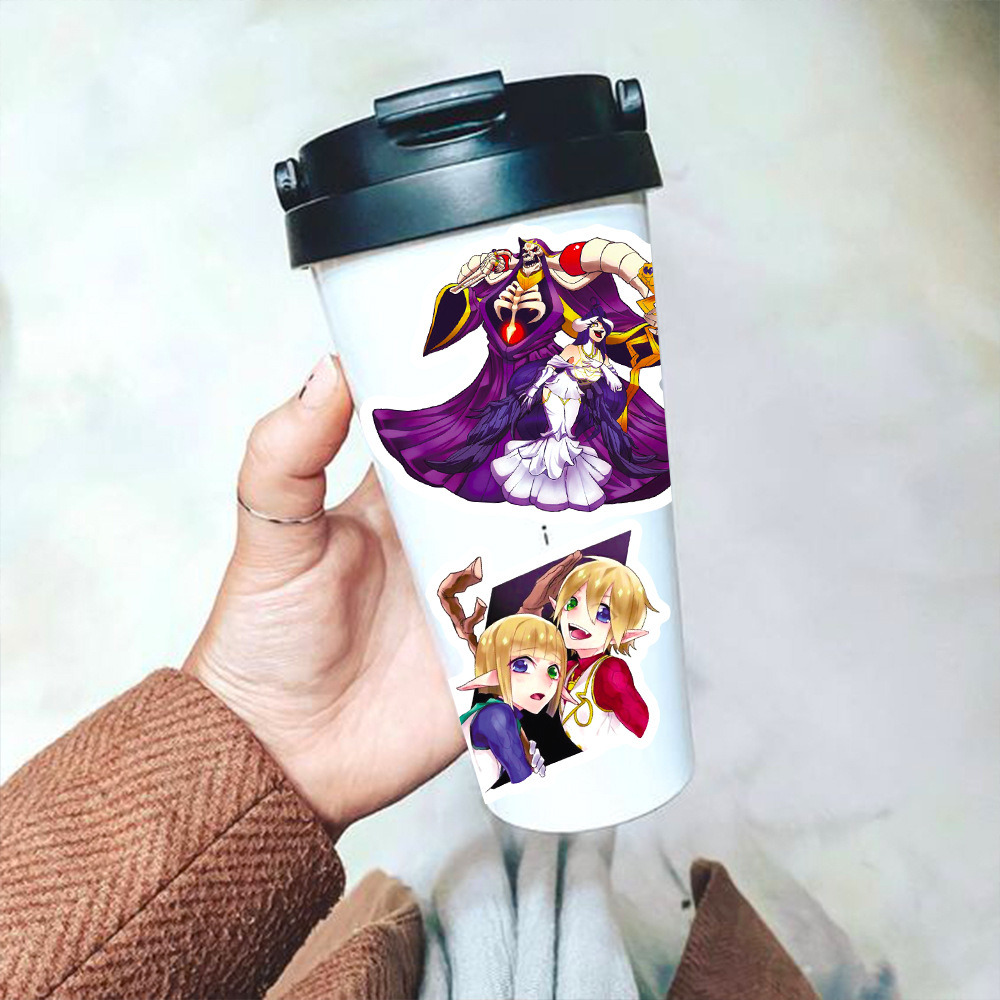 50Pcs Anime Overlord Stickers Momonga Albedo Sticker For Laptop Waterproof Graffiti Skateboard Sticker DIY Toy Decals Motorcycle