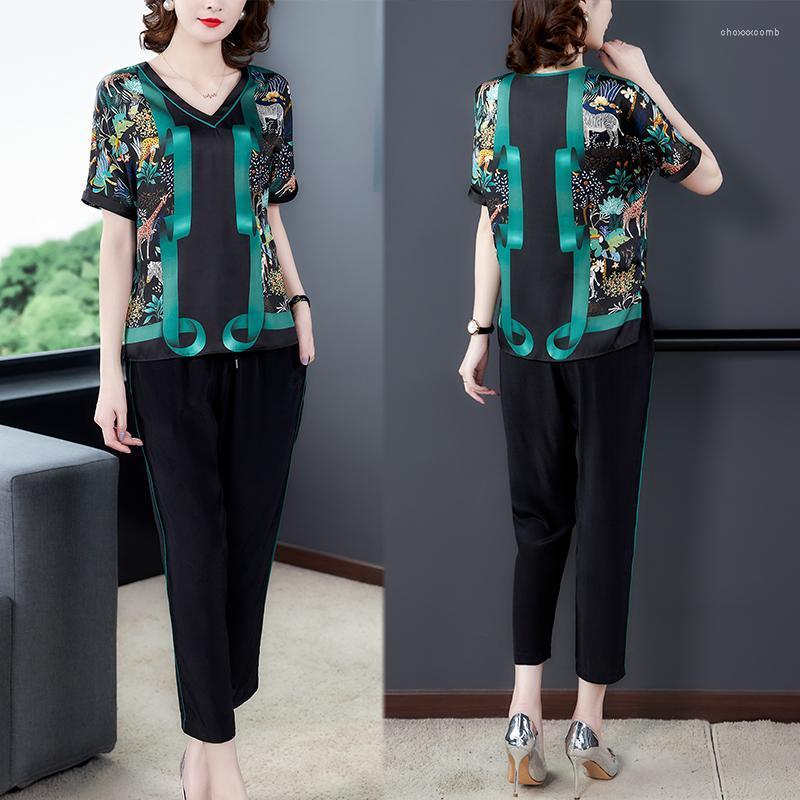 Women's Tracksuits Sets For Women Summer 2022 Fashion Casual Two-piece Set Female Short Sleeve Top Harem Pants Suit Mom V-neck Print Spring, Photo color
Women's Tracksuits Sets For Women Summer 2022 Fashion Casual Two-piece Set Female Short Sleeve Top Harem Pants Suit Mom V-neck Print Spring, Photo color