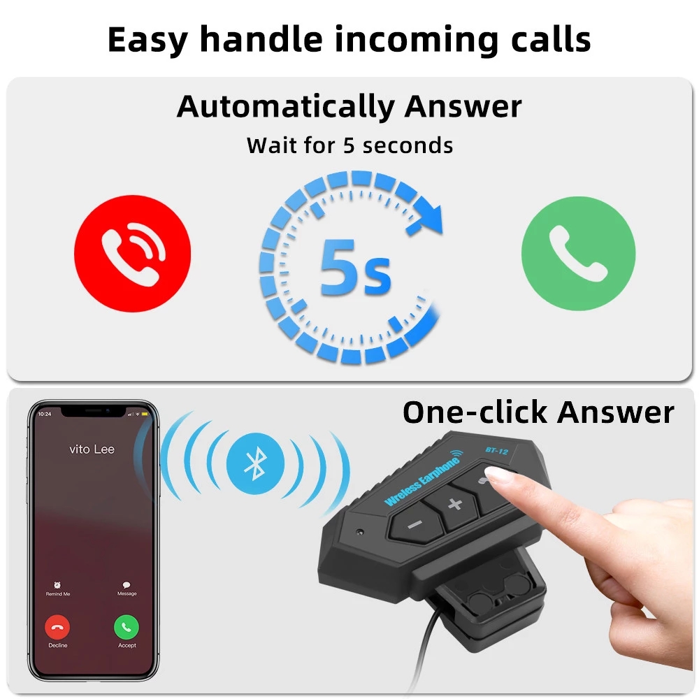 Motorcycle Helmet Headphones Wireless Bluetooth 42 Earphones Hands Headset Stereo Music Speaker Support Automatic Motocross w