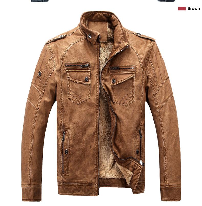 Men Leather Jacket Designer Coats Fashion Stand Collar Slim Fit Thick Fleece Men Jackets For Autumn Winter, Black
Men Leather Jacket Designer Coats Fashion Stand Collar Slim Fit Thick Fleece Men Jackets For Autumn Winter, Black
