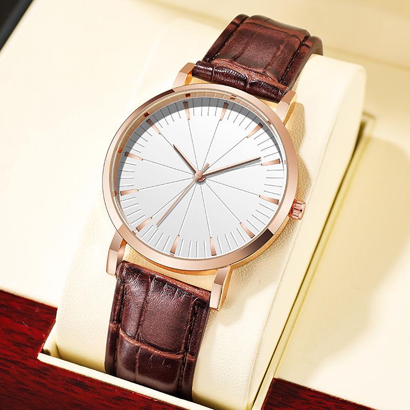 Wristwatches Men's Watches Fashion Straight Line Watch Quartz Wrist Leather True Business Black Flour White Surface Gift Men 2022 ClockW, Watch-a36-6-11