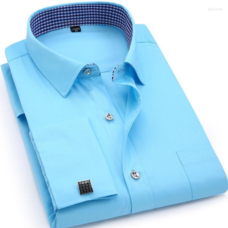 Men's Dress Shirts Mens French Cufflinks Long Sleeve Black White Blue Yellow Male Business Tuxedo Shirt Fit Wedding Party Man Clothing Dway2
Men's Dress Shirts Mens French Cufflinks Long Sleeve Black White Blue Yellow Male Business Tuxedo Shirt Fit Wedding Party Man Clothing Dway2