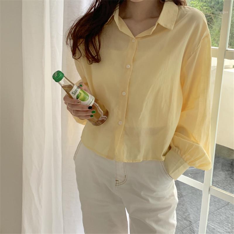 Women's Blouses & Shirts HziriP Candy-colored Basic Shirt Women 2022 Autumn Summer Tops OL Minimalist Lantern Sleeve Lapel Sunscreen Blusas, Green
Women's Blouses & Shirts HziriP Candy-colored Basic Shirt Women 2022 Autumn Summer Tops OL Minimalist Lantern Sleeve Lapel Sunscreen Blusas, Green
