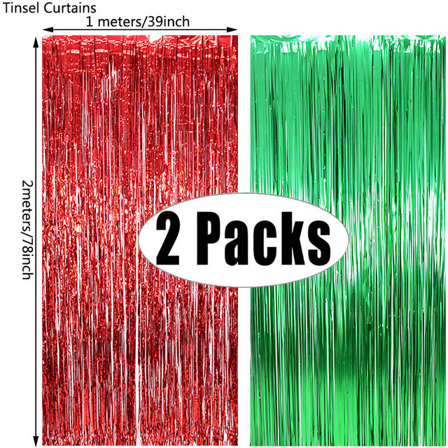 2Pack Christmas Party Backdrop Decorative Curtains Metallic Foil Tinsel Fringe Curtain Christmas Birthday Party Decorations, As described
2Pack Christmas Party Backdrop Decorative Curtains Metallic Foil Tinsel Fringe Curtain Christmas Birthday Party Decorations, As described