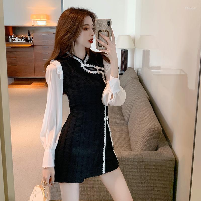 Casual Dresses Luxury Celebrity French Design Dress Set Women' Autumn Cheongsam Improved High-end Temperament Shorts Two-piece, See chart
Casual Dresses Luxury Celebrity French Design Dress Set Women' Autumn Cheongsam Improved High-end Temperament Shorts Two-piece, See chart