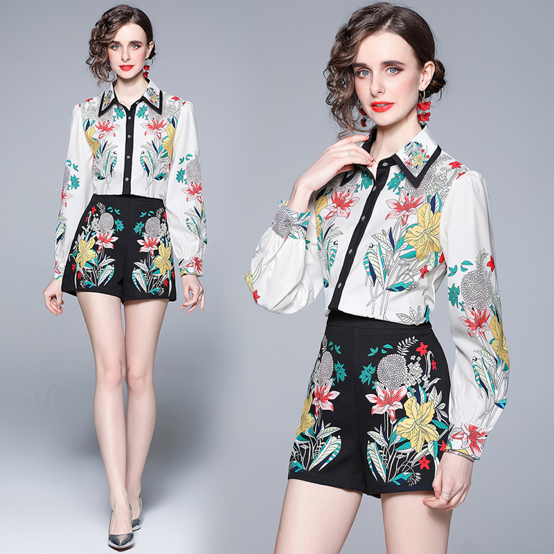 2022 Vintage Short Pant Sets Designer White Sets Long Sleeve Button Shirt And Casual Shorts Women Two Piece Suits Office Lady Print Suit Spring Autumn Fashion Outfit
2022 Vintage Short Pant Sets Designer White Sets Long Sleeve Button Shirt And Casual Shorts Women Two Piece Suits Office Lady Print Suit Spring Autumn Fashion Outfit