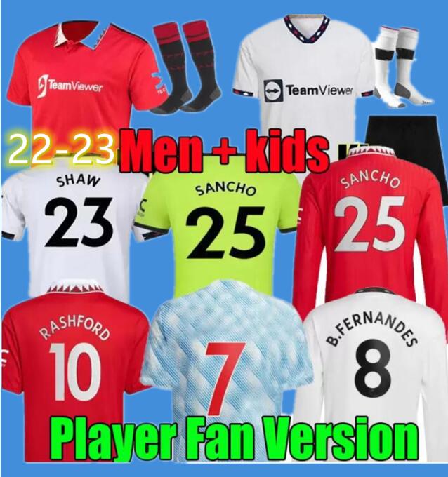 SANCHO RASHFORD Manchester soccer jersey 21 22 23 SHAW POGBA 22 23 player MANS UTD MARTIAL B. FERNANDES MANCHESTERS ERIKSEN football shirt men kids kit uniforms
SANCHO RASHFORD Manchester soccer jersey 21 22 23 SHAW POGBA 22 23 player MANS UTD MARTIAL B. FERNANDES MANCHESTERS ERIKSEN football shirt men kids kit uniforms