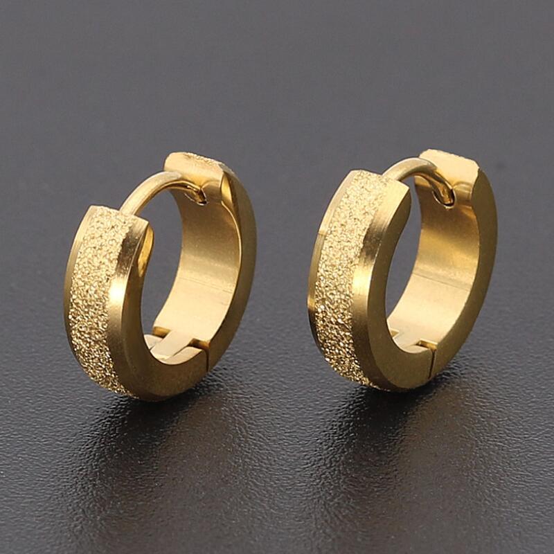 Hoop & Huggie Plated Stainless Steel Sand Surface Color Black Gold Blue Earring For GirlHoop
Hoop & Huggie Plated Stainless Steel Sand Surface Color Black Gold Blue Earring For GirlHoop