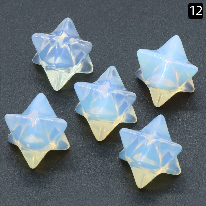 Merkaba Statue Natural Stone Carved Decoration Rose Quartz Healing Crystal Gift Room Ornament Fish Tank Decor jewelry making