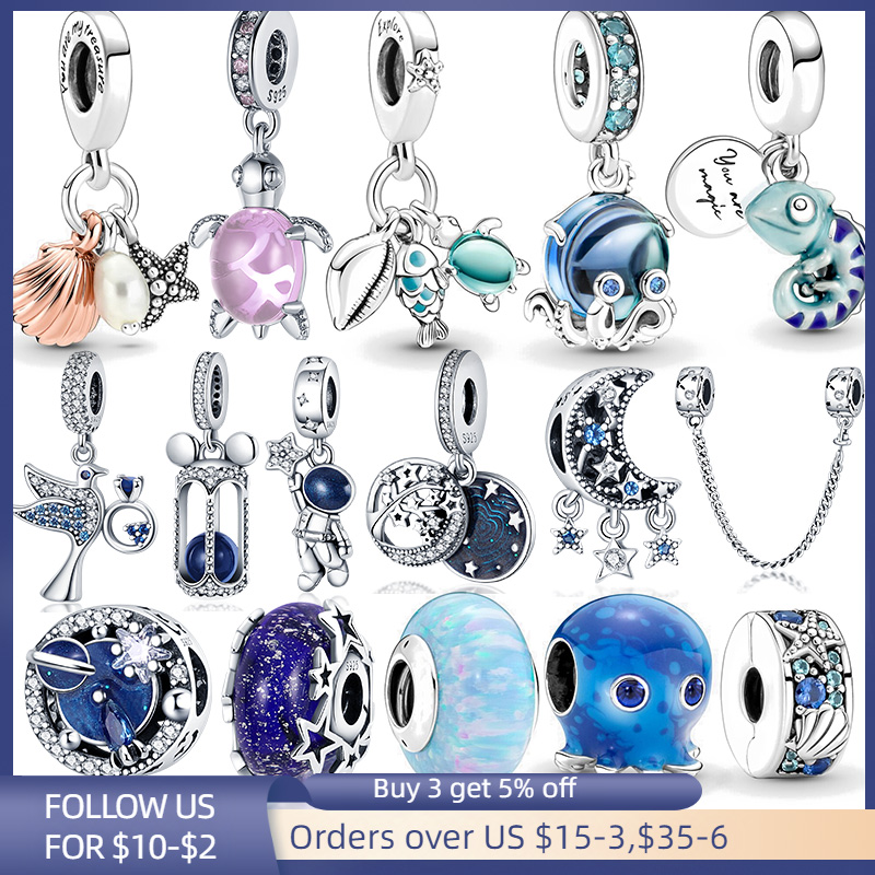 925 Sterling Silver Dangle Charm Ocean Series and star series Beads Bead Fit Pandora Charms Bracelet DIY Jewelry Accessories
925 Sterling Silver Dangle Charm Ocean Series and star series Beads Bead Fit Pandora Charms Bracelet DIY Jewelry Accessories