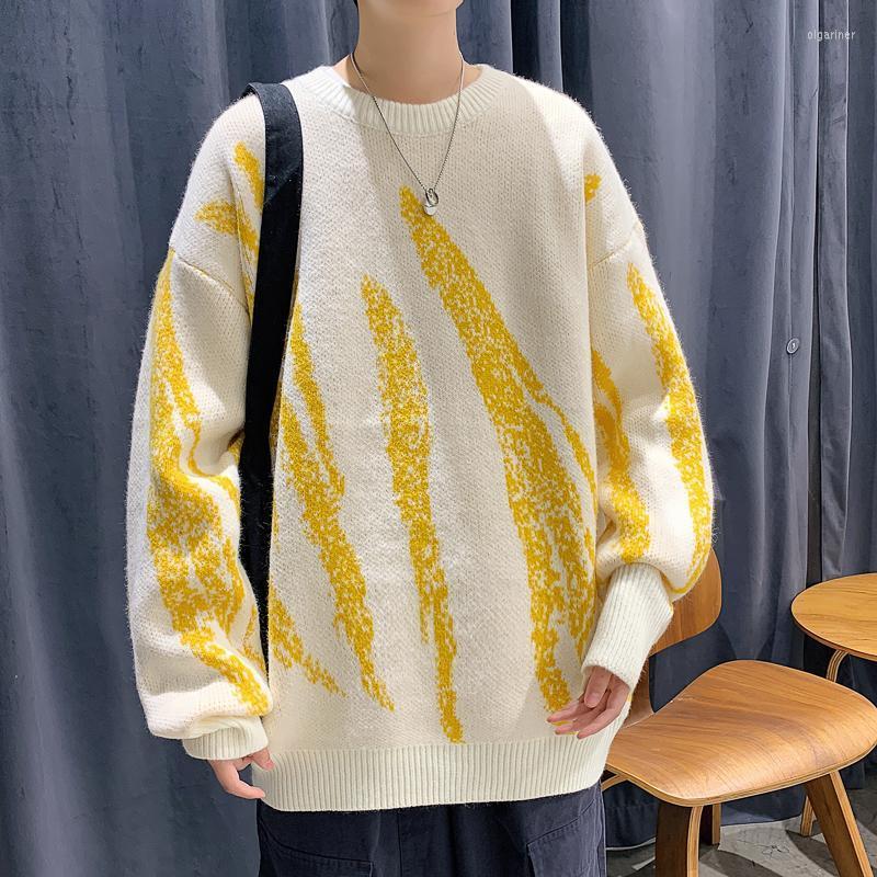 

Men's Sweaters Autumn Winter Men's Sweater Oversize Knitted Male Fashion Striped Design Hip Hop Knitwear Women Pullover Jersey Men TopsM, 2024 blue