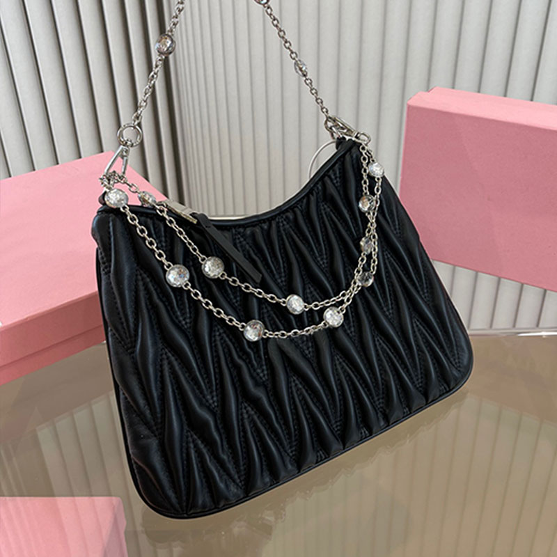 Chain Hobo Axillary Bag Women Handbag Purse Folded Genuine Leather Zipper Closure High Quality Shoulder Bags Solid Color Small Tote Wallets
Chain Hobo Axillary Bag Women Handbag Purse Folded Genuine Leather Zipper Closure High Quality Shoulder Bags Solid Color Small Tote Wallets