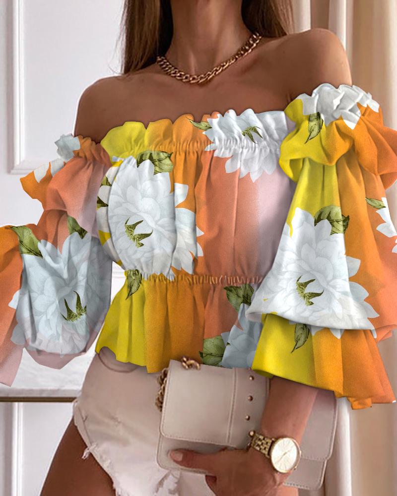 Women' Blouses & Shirts 2022 Women Floral Print Off Shoulder Frill Hem Peplum Ladies Top Casual Tee Shirt Summer Holiday Long Sleeve Tshirt, Orange
Women' Blouses & Shirts 2022 Women Floral Print Off Shoulder Frill Hem Peplum Ladies Top Casual Tee Shirt Summer Holiday Long Sleeve Tshirt, Orange