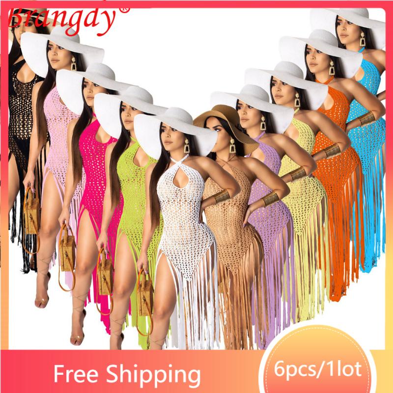 Women' Swimwear 6pcs Bulk Clothing Wholesale Cover Ups Beach Dress Sexy Hollow Out Tassel Swimwears Fashion Solid Weaving Vestidos B9152Wom, Khaki
Women' Swimwear 6pcs Bulk Clothing Wholesale Cover Ups Beach Dress Sexy Hollow Out Tassel Swimwears Fashion Solid Weaving Vestidos B9152Wom, Khaki