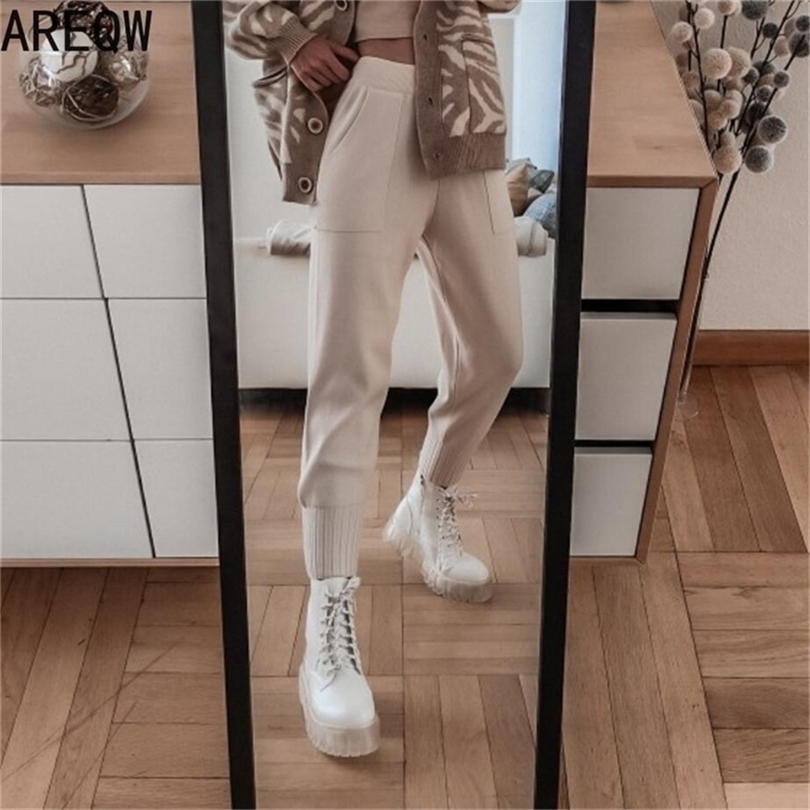 Autumn Winter Women Pants Sweat Pants Casual Warm Soft Streetwear Harem Pants 201113
