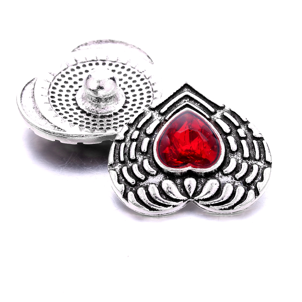 Metal Heart Shape Snap Button Clasps Jewelry findings 18mm Metal Snaps Buttons DIY earrings Necklace Bracelet jewelery