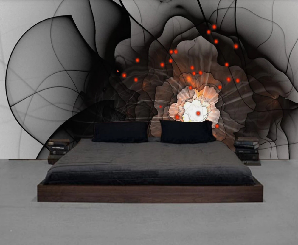 Customized wallpaper new Chinese style abstract peony TV background wall 8D/5D/3D wall covering