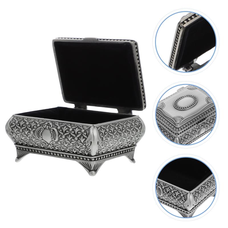 Jewelry Pouches, Bags Retro Metal Box European Style Trinket Storage