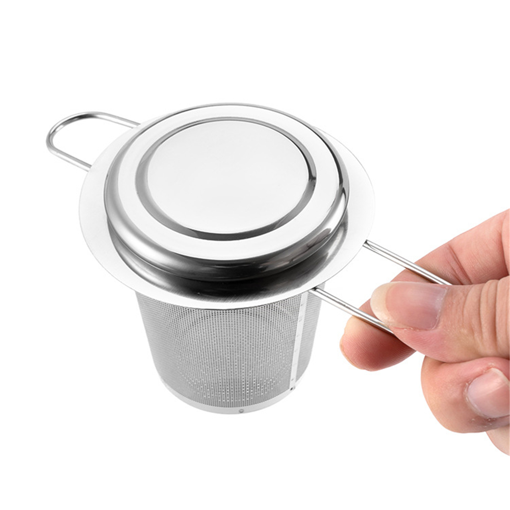 Tea Tools Stainless Steel Mesh Loose Leaf Tea Infuser Strainer Diffuser with Lid Folding Handle Spice Filter Steeper XBJK22036219640