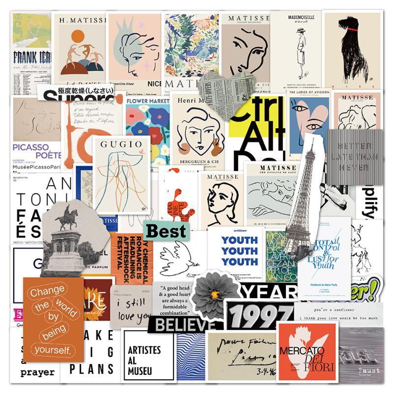 Gift Wrap 55 PCS Art Stickers Pack Skateboard Guitar Laptop Luggage Car Bicycle Sticker Waterproof Cute Aesthetic Decals
Gift Wrap 55 PCS Art Stickers Pack Skateboard Guitar Laptop Luggage Car Bicycle Sticker Waterproof Cute Aesthetic Decals