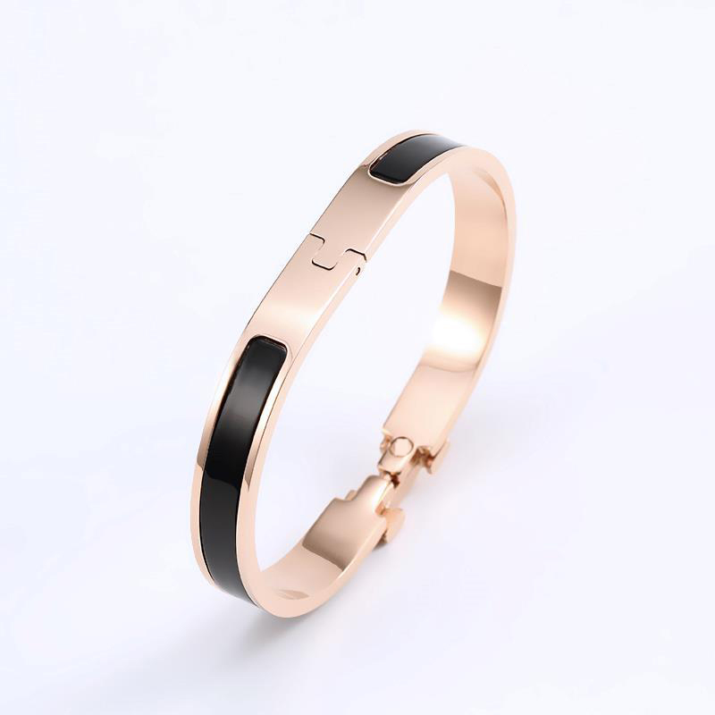 8MM Stainless Steel Hard Bracelet for Women Bracelets on Hand Enamel Glaze Bangles Jewelry 220409