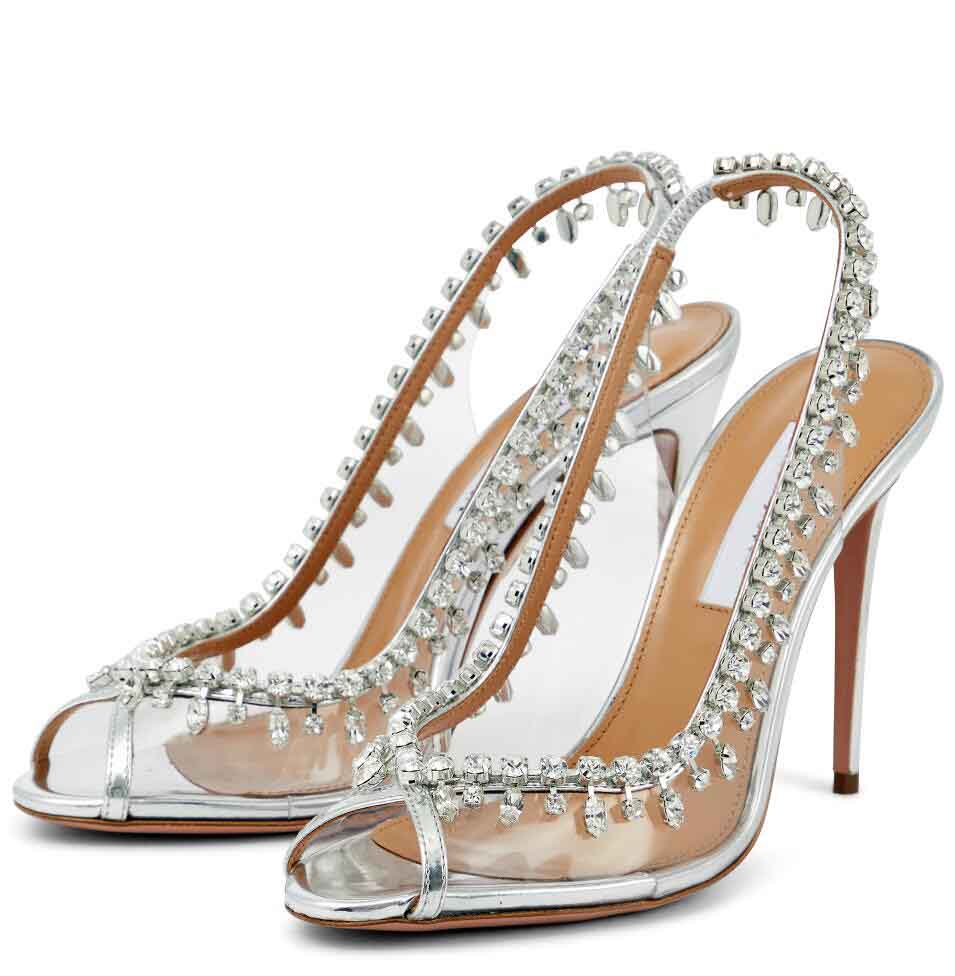 Summer Luxury Temptation Crystal Sandals Shoes For Women embellished PVC Peep Toe Sexy Sling-back High Heels Bridal Wedding Party
Summer Luxury Temptation Crystal Sandals Shoes For Women embellished PVC Peep Toe Sexy Sling-back High Heels Bridal Wedding Party