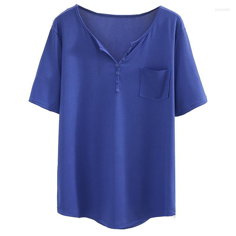 Women's Plus Size T-Shirt Women Summer 2022 Ice Viscose Casual Fashion Short Sleeve V Neck Seven Button Tees Single Pocket TopsWomen's Jasp2, Blue
Women's Plus Size T-Shirt Women Summer 2022 Ice Viscose Casual Fashion Short Sleeve V Neck Seven Button Tees Single Pocket TopsWomen's Jasp2, Blue