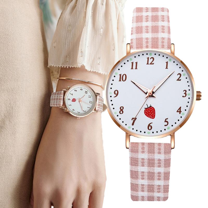 Wristwatches Strawberry Dial Design Ladies 2022 Fashion Casual Women Flower Watches Simple Number Woman Leather Quartz Watch, Brown
Wristwatches Strawberry Dial Design Ladies 2022 Fashion Casual Women Flower Watches Simple Number Woman Leather Quartz Watch, Brown