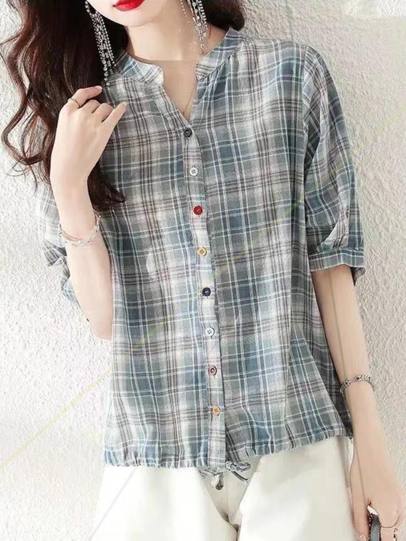 Women's Blouses & Shirts Woman Summer Style Tops Lady Casual V-Neck Half Sleeve Striped Printed Blusas DF4537Women's, Blue
Women's Blouses & Shirts Woman Summer Style Tops Lady Casual V-Neck Half Sleeve Striped Printed Blusas DF4537Women's, Blue