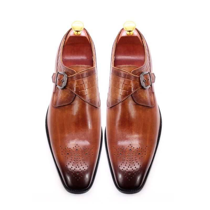 High-end Men Monk Shoes Leather Woven Pattern Buckle Pointed Toe Brogue Hollow Business Casual Shoes KB290, Clear
High-end Men Monk Shoes Leather Woven Pattern Buckle Pointed Toe Brogue Hollow Business Casual Shoes KB290, Clear