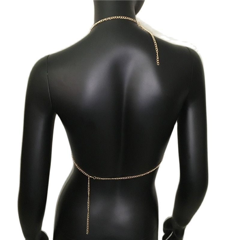 Bling Silver Gold s Halter Bra Crop Top Women Sexy Backless Deep V Neck See Through Summer Beach Tank Tops 220316