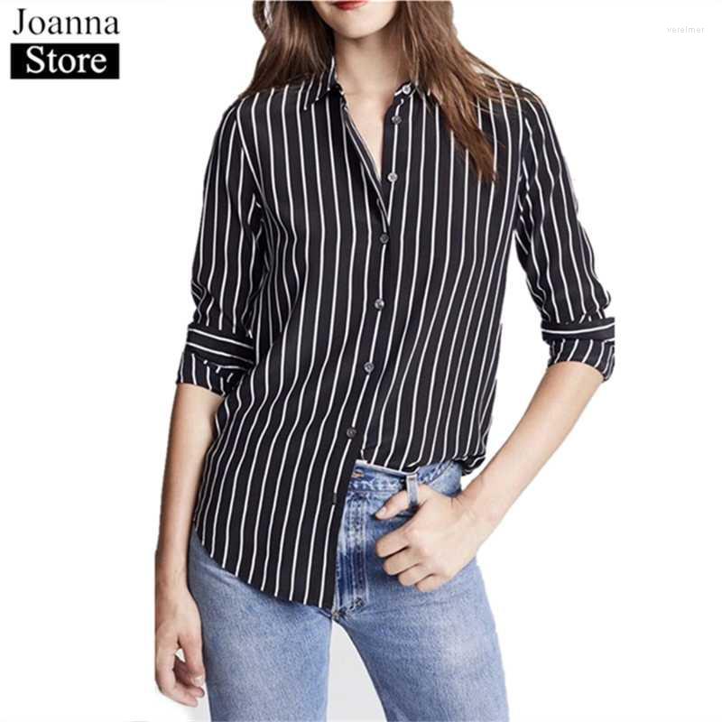 Women's Blouses & Shirts Spring 100%Silk Stripe Short Women Long Sleeve Single-Breasted Slim Lapel Blouse Black Plus Size Casual Wild Clothe 
Women's Blouses & Shirts Spring 100%Silk Stripe Short Women Long Sleeve Single-Breasted Slim Lapel Blouse Black Plus Size Casual Wild Clothe