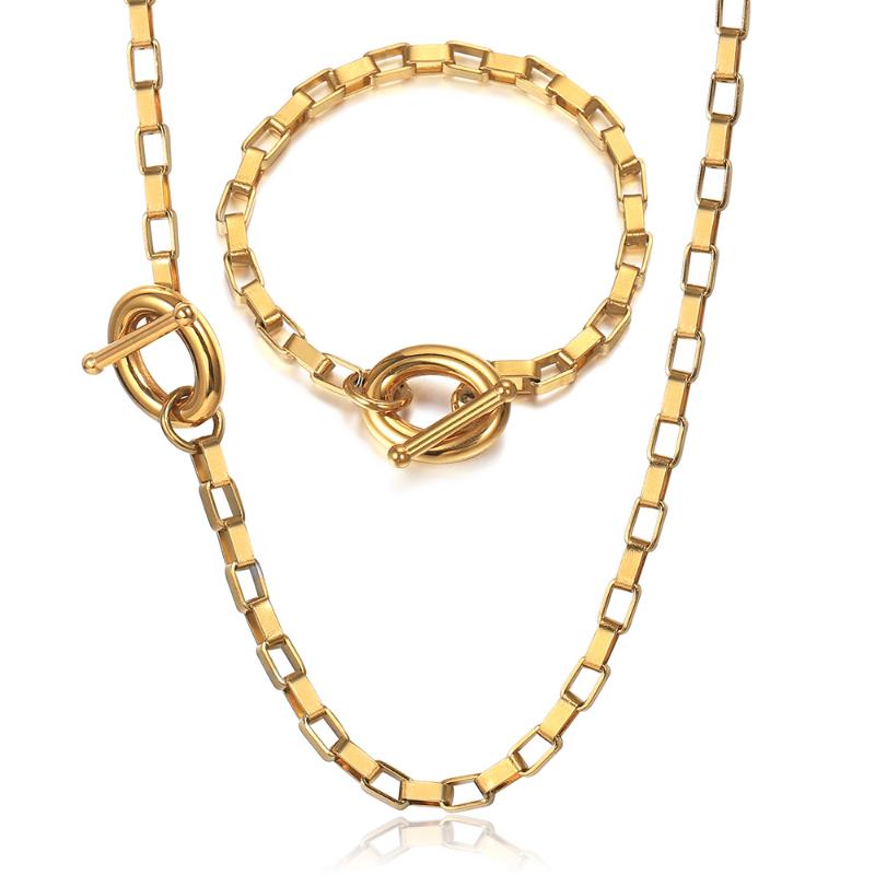 Earrings & Necklace Gold Color Jewelry Set For Women Girls Stainless Steel Cable Bracelet Square Rolo Link Chain TO Clasp Gifts LDS27Earring, As pic
Earrings & Necklace Gold Color Jewelry Set For Women Girls Stainless Steel Cable Bracelet Square Rolo Link Chain TO Clasp Gifts LDS27Earring, As pic