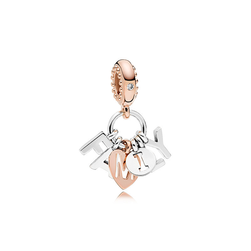 New Popular 925 Sterling Silver Rose Gold Collection Beads Bow Heart Beads Suitable For S925 Snake Jewelry Accessories Making