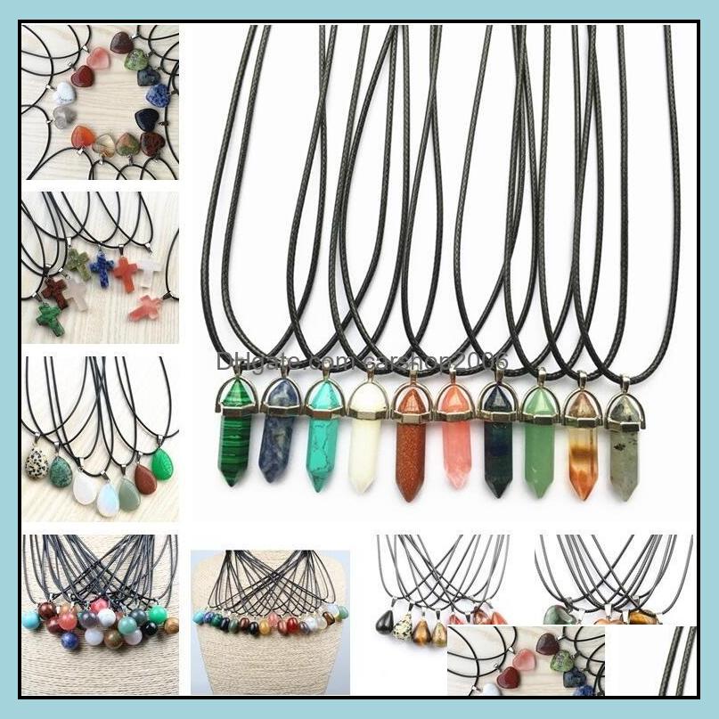 Pendant Necklaces 8 Styles Natural Stone Crystal Quartz Opal Heart Hexagon Cross Drop Necklace Leather Chains For Men Dhseller2010 Dhayn
Pendant Necklaces 8 Styles Natural Stone Crystal Quartz Opal Heart Hexagon Cross Drop Necklace Leather Chains For Men Dhseller2010 Dhayn